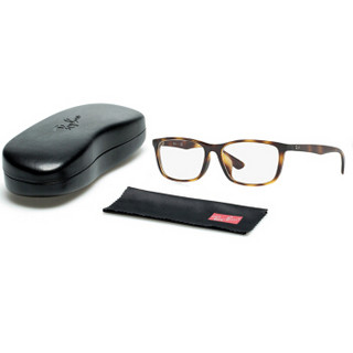 Ray·Ban 雷朋 RB7102D-2012-56mm 休闲方框玳瑁色板材镜架 +依视路精视1.56非球面蓝光镜片