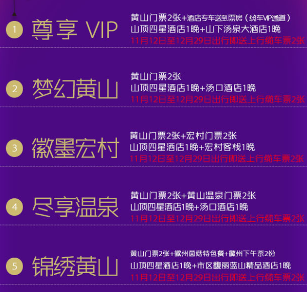 1晚宿山顶可观日出！安徽黄山3天2晚双人自由行（含住宿+门票）