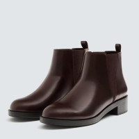 双11预售：PULL&BEAR 15079311 女士基本款亮面平底短靴