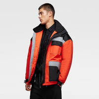 ZARA 04803306615 男装反光材质棉服外套
