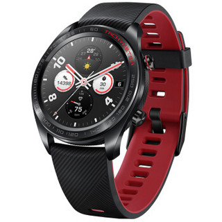 HONOR 荣耀 Watch 系列 Magic 运动款 智能手表 30.48mm 熔岩黑 硅胶表带 128MB（ECG、GPS、北斗、温度计）