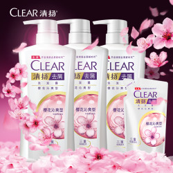 CLEAR 清扬 去屑洗发露 樱花沁爽型 500g*3瓶+200g
