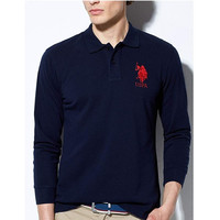 U.S. POLO ASSN. 美国马球协会 男士纯棉翻领t恤男式长袖衣服