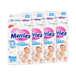 Merries 妙而舒 腰贴型纸尿裤 L54片 4包装 *2件