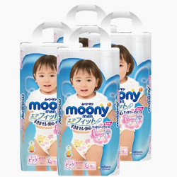 moony 尤妮佳  女宝宝纸尿裤 XL38片 4包装 *2件