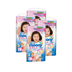 moony 尤妮佳 女婴用拉拉裤 L44片/包*4 *2件
