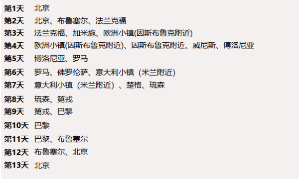 可配全国免费联运!北京-德国+法国+瑞士+意大利13天跟团游