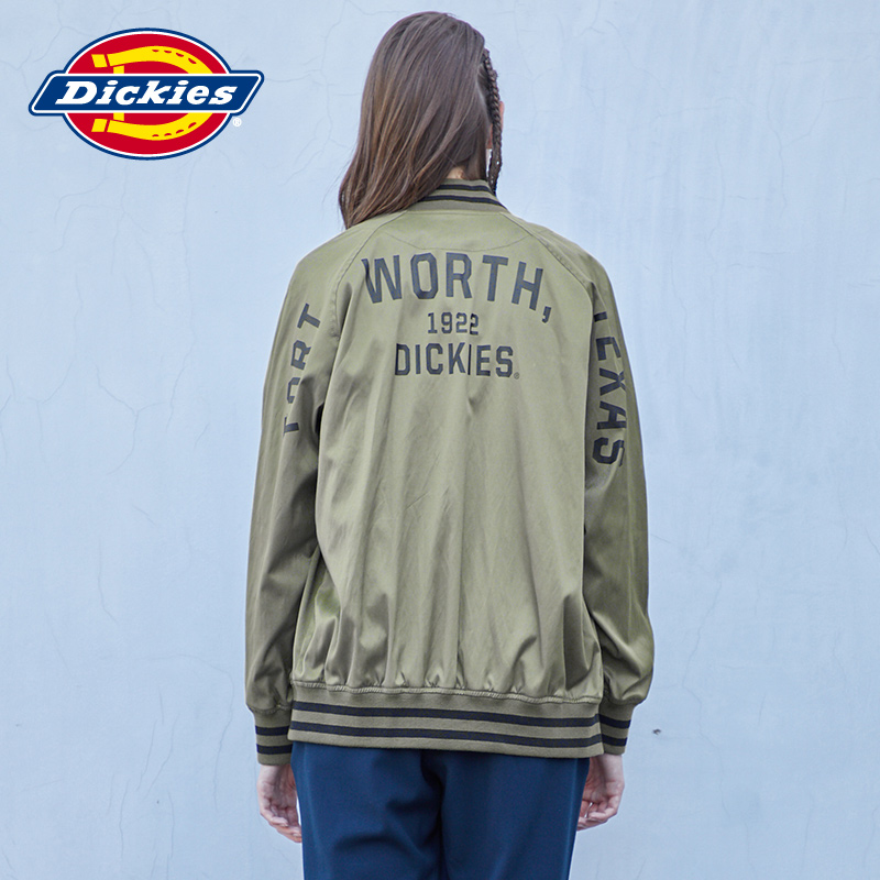 Dickies 帝客 181W10WD07 女士印花棒球夹克 橄榄绿 S