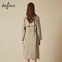 Eifini 伊芙丽 1180794162461 女士英伦风宽松长款风衣 卡其色 S