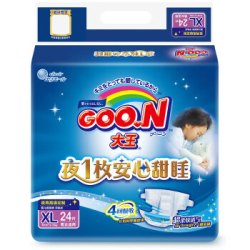 GOO.N大王 甜睡系列 环贴式婴儿纸尿裤 XL24片 *4件 +凑单品