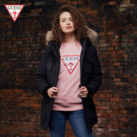 GUESS 盖尔斯 YH4W9895C 女士连帽拉链羽绒服 黑色 S