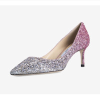 双11预售：JIMMY CHOO 粉银闪钻渐变高跟鞋 6cm  婚鞋