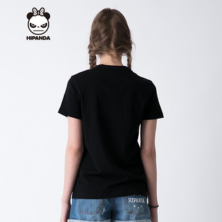 HIPANDA 熊猫人 0171112643 女士马里奥基本T恤 黑色 S