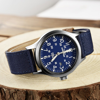 TIMEX 天美时简约潮流夜光石英帆布表带男士石英腕表