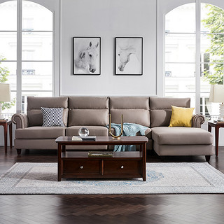  现代简约美式布艺可拆洗沙发