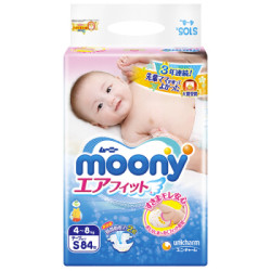 moony 尤妮佳 婴儿纸尿裤 S84片 *4件