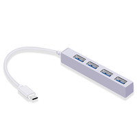 倍晶多功能集成器Type-c转4口高速USB2.0笔记本多口HUB分线读卡器