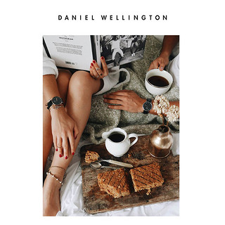 Daniel Wellington 织纹黑色对表 丹尼尔惠灵顿dw手表DW手表情侣对表