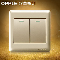 OPPLE 欧普照明 灵静 86型金色双开单控开关