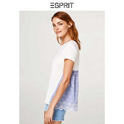 ESPRIT 镂空印 短袖T恤 058EE1K008 *4件