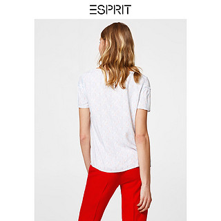 ESPRIT 埃斯普利特 998CC1F801 女士印花短袖衬衫 米白 S