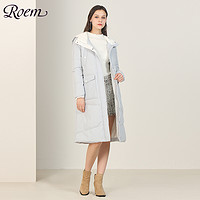 Roem 罗燕 RCJD78T01B1 女士中长款长袖羽绒服 浅灰色 S