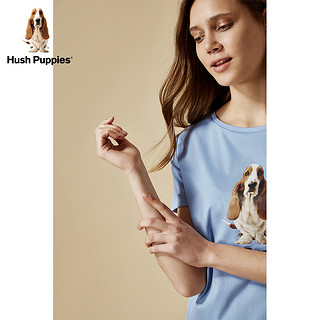 Hush Puppies 暇步士 HD-18301 女士圆领短袖印花T恤 白色 L