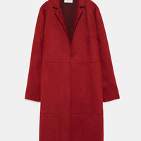 ZARA 02712928670 女士绒面质感大衣