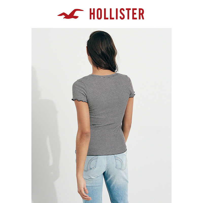 HOLLISTER 198650 女士短袖T恤 海军蓝条纹 XS
