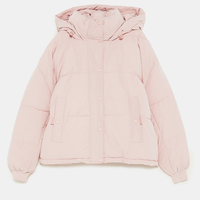 ZARA TRF 03427902626 女士防水短款连帽棉服