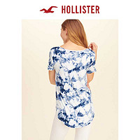 HOLLISTER 168546 女士宽松短袖T恤 蓝色扎染 S