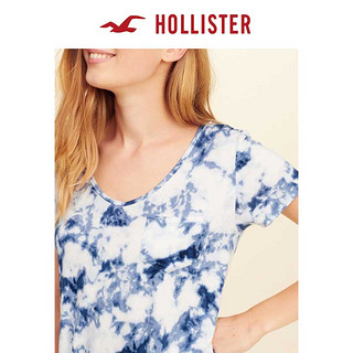 HOLLISTER 168546 女士宽松短袖T恤 蓝色扎染 S