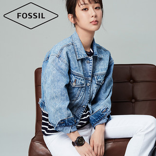 FOSSIL  FS5088-1 石英手表 ( 45mm、皮革、 深棕色、圆形)