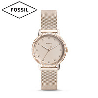  FOSSIL 休闲简约石英镶钻表盘女士腕表4364