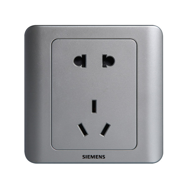 商品siemens 西门子 远景 彩银5五孔86型墙壁插座面板