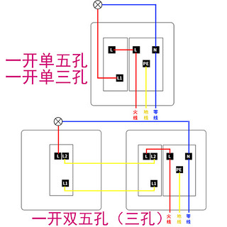 FEIDIAO 飞雕 86型 一开双控三控五孔插座