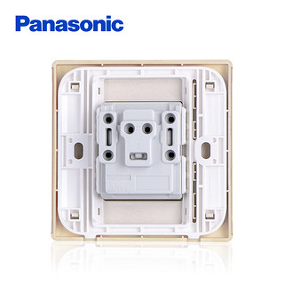 Panasonic 松下 86型 10A安三孔插座面板 香槟金