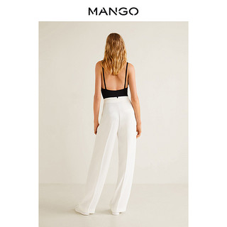 MANGO 31020944 女士纯色高腰宽松长裤 灰白 175