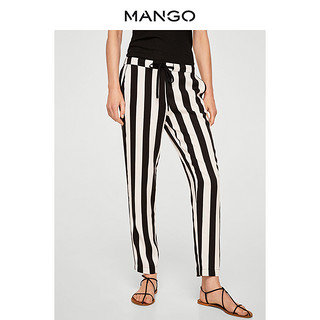 MANGO 33070558 女士系带宽松休闲长裤 灰白 XS