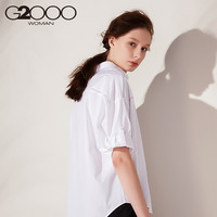 G2000 00746001 女士休闲短袖衬衫 白色 155