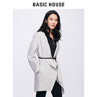 BASIC HOUSE 百家好 HRCA720F 女士原宿毛呢大衣 麻灰色 S