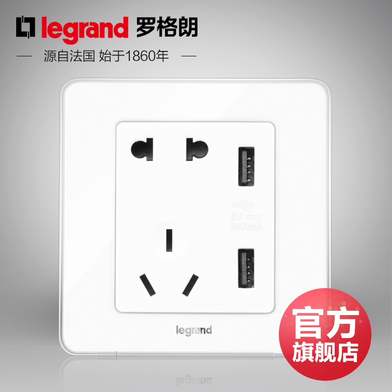 TCL-legrand TCL-罗格朗 逸典 白色带双USB五孔