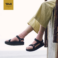 Teva太哇 2018年春季女士潮流舒适松糕平底魔术贴时装凉鞋 1090969 (黑色、38)