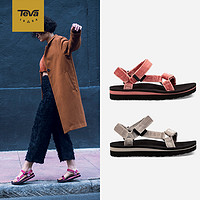 Teva/太哇凉鞋女中厚底Midform丝绒潮流百搭舒适松糕鞋子新款时尚