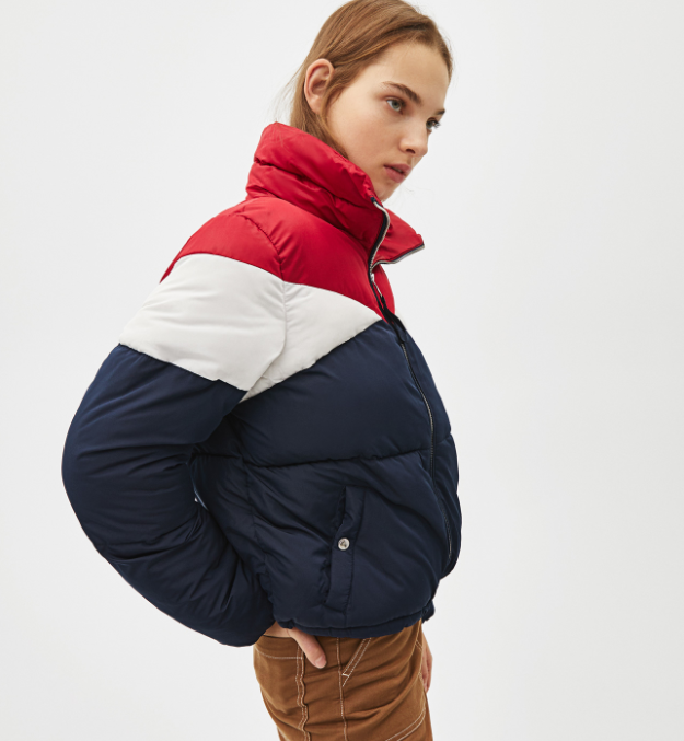 bershka 巴适卡 06255085500 女士三色短款棉服