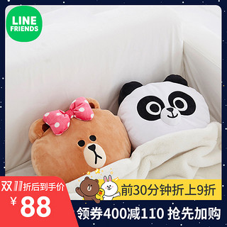  LINE FRIENDS 丘可抱枕(30CM) 萌趣动漫周边可爱少女靠垫