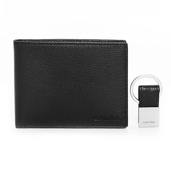 再降价calvinklein卡尔文克莱79080blk男士对折钱包