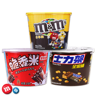 m&m's 巧克力豆花生牛奶夹心 (花生牛奶夹心、3桶、270g)