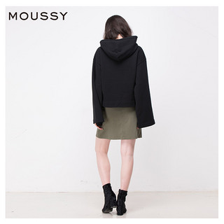 MOUSSY 摩西 028BSY90-0140 女士纯色字母宽松连帽卫衣 白色 均码