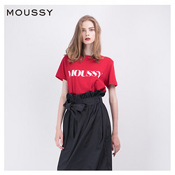 MOUSSY18夏季新款LOGO字母印花宽松短袖T恤010BAQ90-5290 *2件